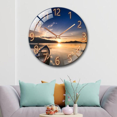 AU 12"Round Wall Clock Silent Non Ticking- Family Home Decor