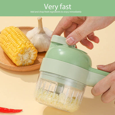 4 in 1 Mini Kitchen Handheld Electric Vegetable Cutter Set Wireless Food Chopper