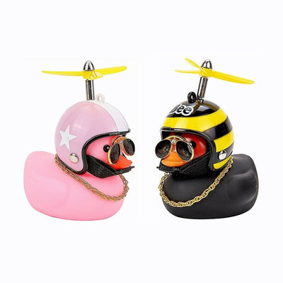 Wind Propeller Helmet Small Yellow Duck Wind & Wave breaking Car Dashboard Decor