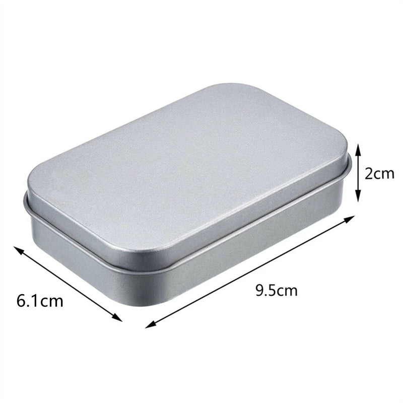 6Pcs Metal Hinged Tin Box Container