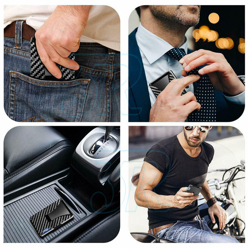 Men Slim Carbon Fiber Credit Card Holder