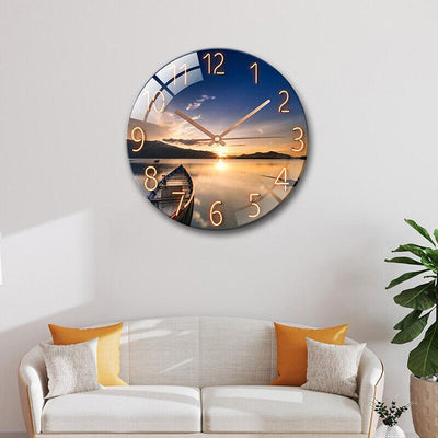 AU 12"Round Wall Clock Silent Non Ticking- Family Home Decor