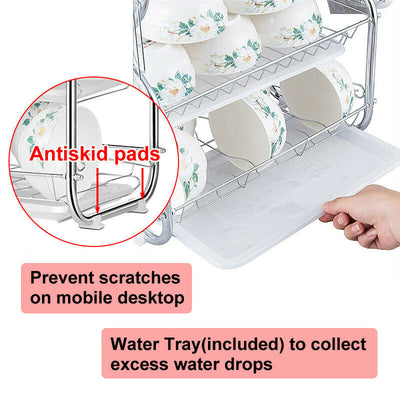 3 Tier Dish Rack Kitchen Storage Drying Stand Drainer Holder