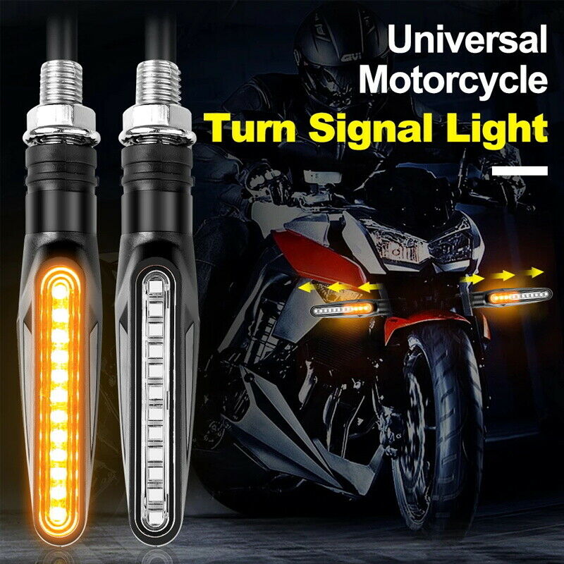 4X Motorcycle Indicators LED Turn Signal Flowing Water Light