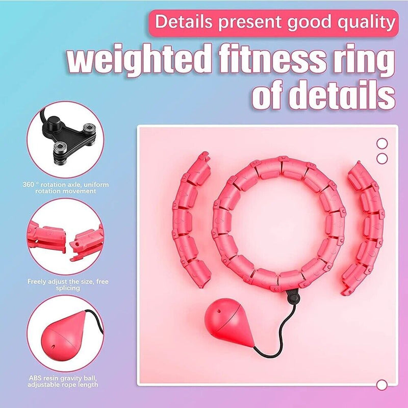 24 Knots Smart Hula Hoop Weighted Fitness Detachable Hoops