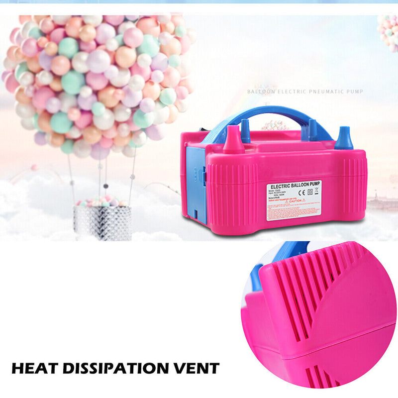 Electric Balloon Pump Balloon Inflator 600W Power 2 Nozzles