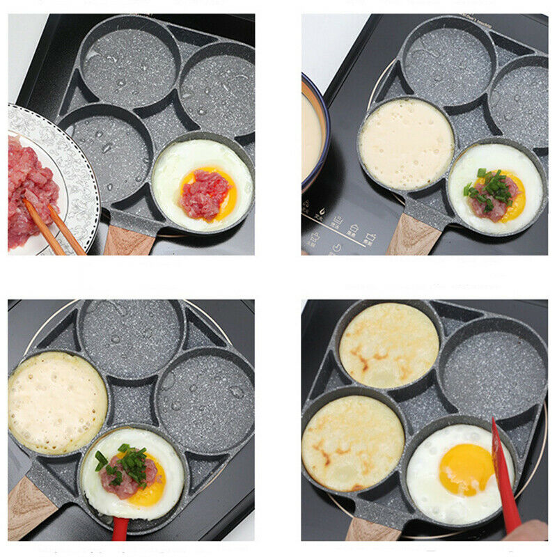 4 Cup Fried Egg Pancake Burger Pan Non Stick Breakfast Egg Maker