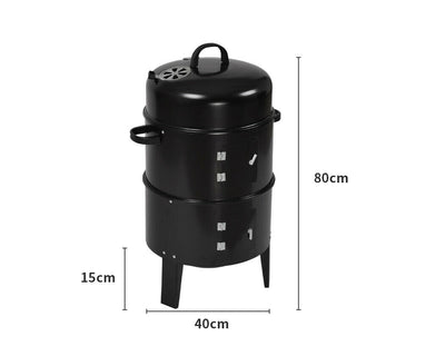 3in1 Charcoal BBQ Grill Smoker