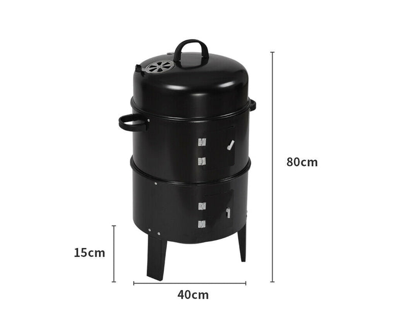 3in1 Charcoal BBQ Grill Smoker