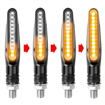 4X Motorcycle Indicators LED Turn Signal Flowing Water Light