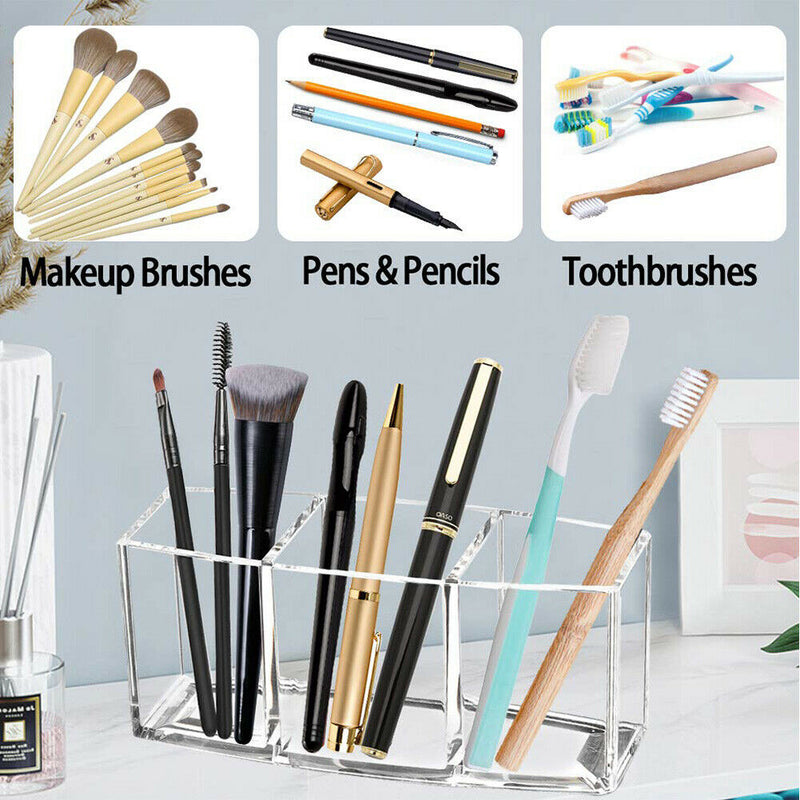 3 Slot Makeup Brush Holder Organizer