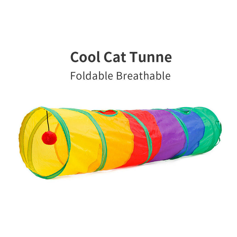 Cat Tunnel Collapsible Kitten Tube Play Toy