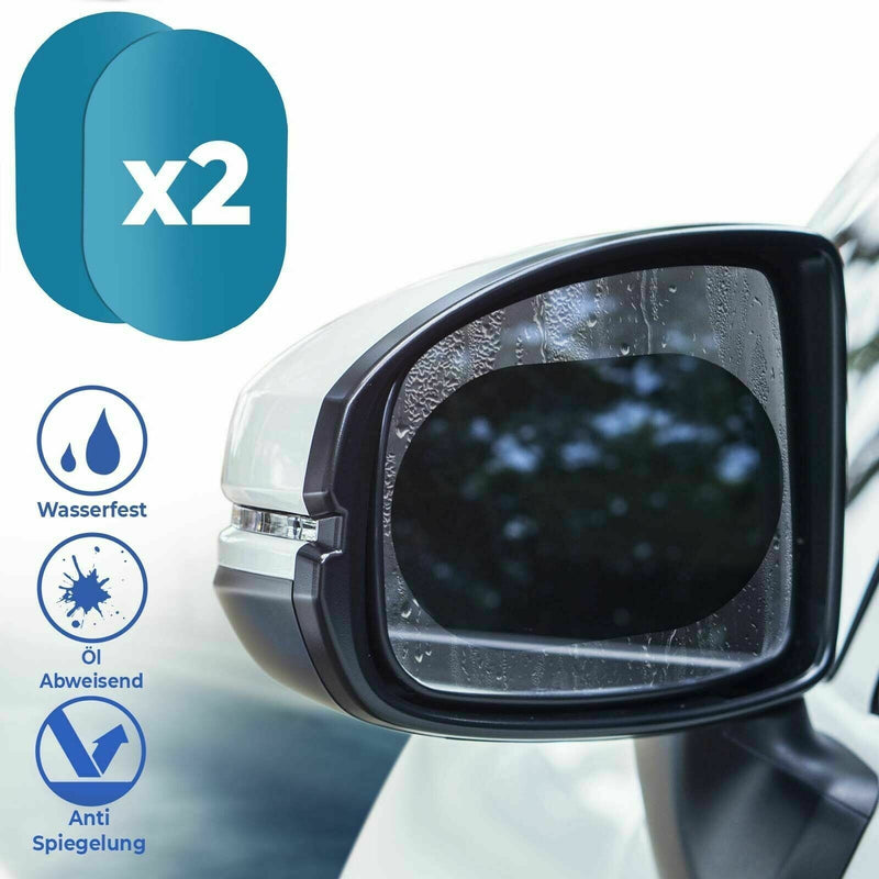 2Pcs Rainproof Car Rearview Mirror Film Anti Rain Fog Protective Sticker Clear