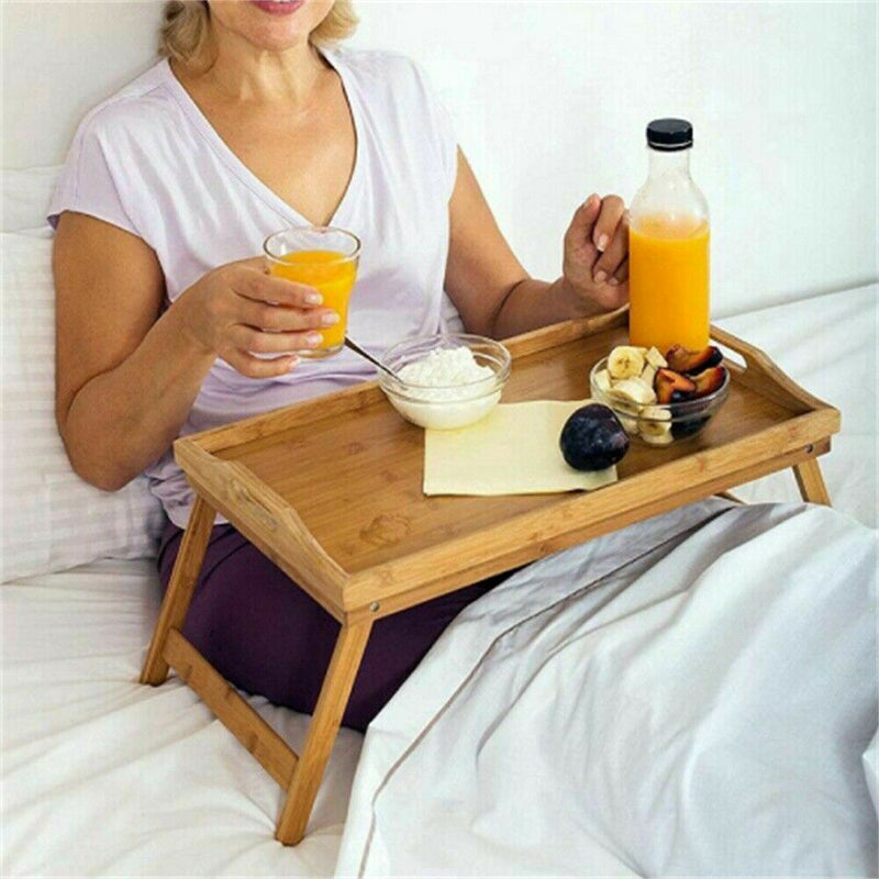 Bamboo Folding Lap Serving Tray Desk