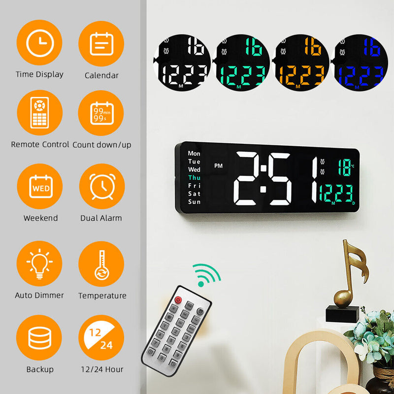 Digital Large Big Jumbo LED Wall Desk Clock