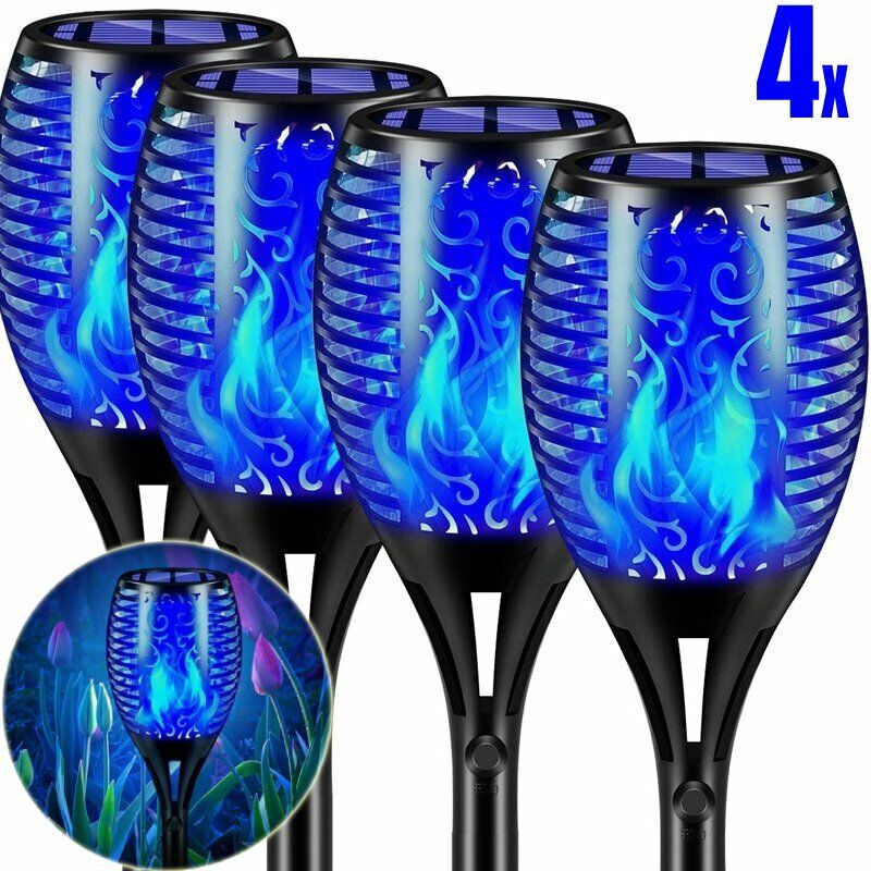 4 Pack Flame Solar Torch Light