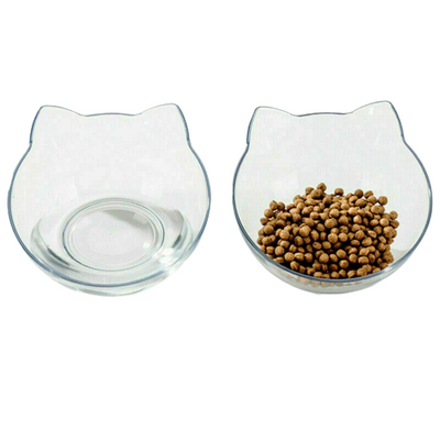 Double Elevated Cat Dog Pet Bowl Feeder