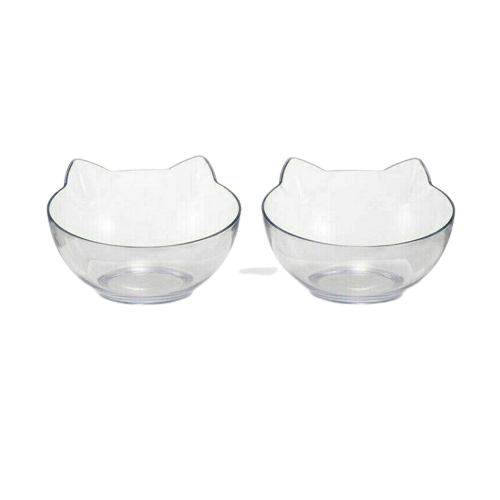 Double Elevated Cat Dog Pet Bowl Feeder