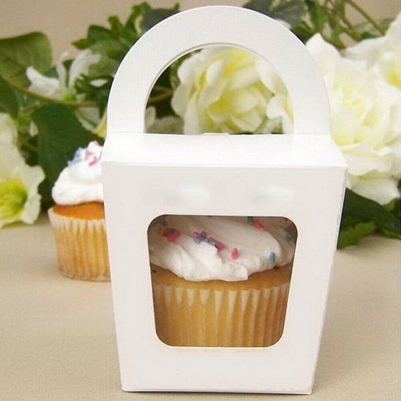 20PCS Cupcake Boxes Holes Clear Window Face