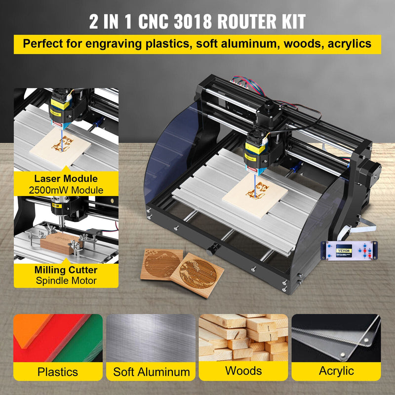 CNC 3018 Pro CNC Router 2.5W Laser 3 Axis GRBL Control Laser Engraver Machine