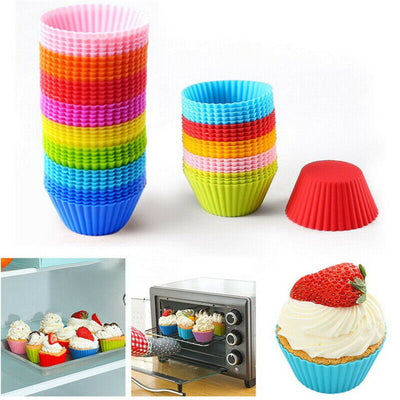 40PCS Round Cup Cake Silicone Baking Mould Cupcake Case