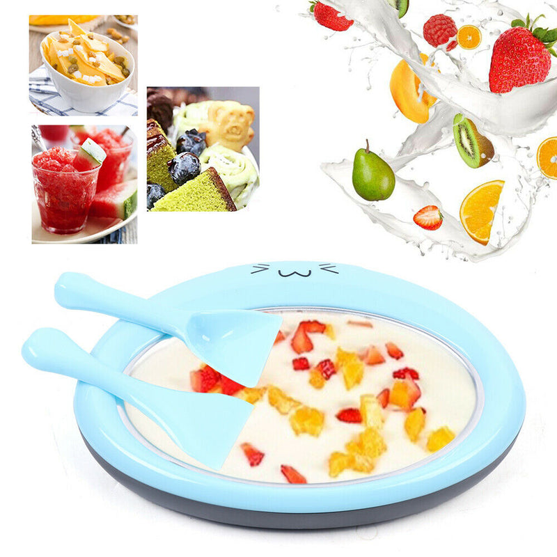 US Single Pan Fried Ice Cream Roll Machine Yogurt Ice Cream Maker +Free shovels