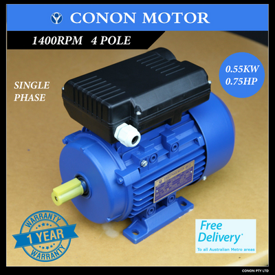 0.55kw 0.75HP 1400rpm cement mixer Electric motor single-phase 240v Reversible