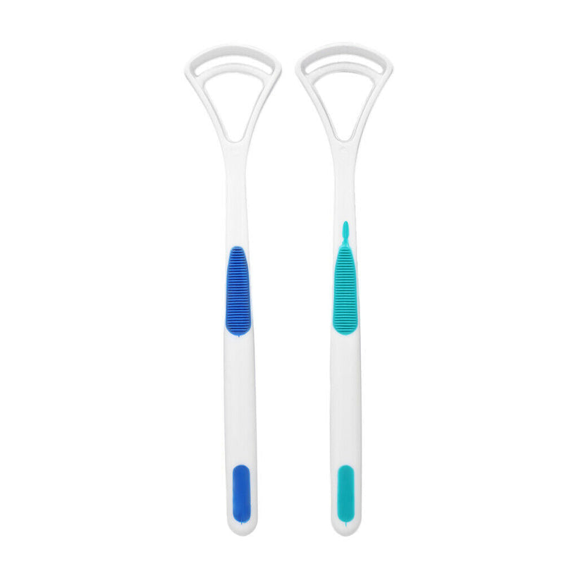 2Pcs Tongue Cleaner Soft Oral Scraper Dental Mouth Cleaning Brush Supply