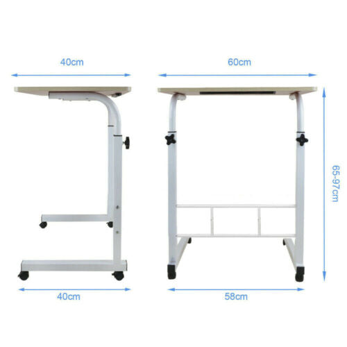 Mobile Laptop Desk Computer Table Stand Adjustable Bed Bedside Portable Office