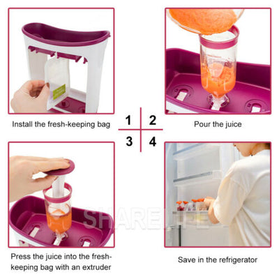 Infant Baby Feeding Food Squeeze Station Toddler Fruit Maker Dispenser Station