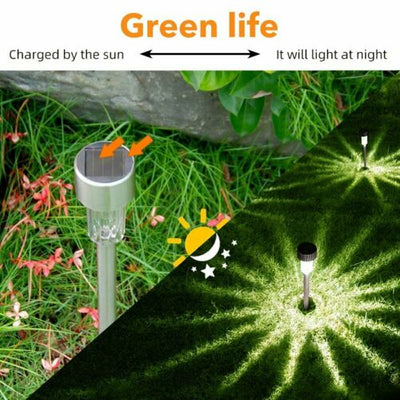 Stainless Steel Solar Lights Garden Outdoor LED Landscape Lamp Fr Path Lawn Yard