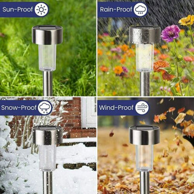 Stainless Steel Solar Lights Garden Outdoor LED Landscape Lamp Fr Path Lawn Yard