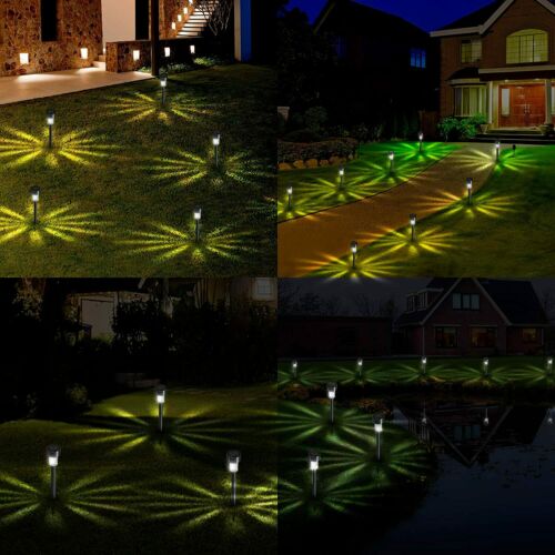 Stainless Steel Solar Lights Garden Outdoor LED Landscape Lamp Fr Path Lawn Yard