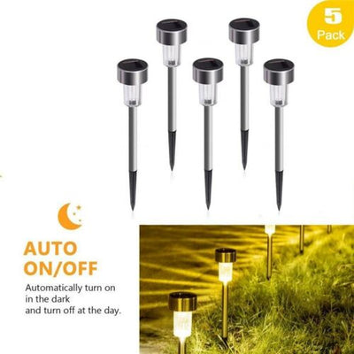 Stainless Steel Solar Lights Garden Outdoor LED Landscape Lamp Fr Path Lawn Yard