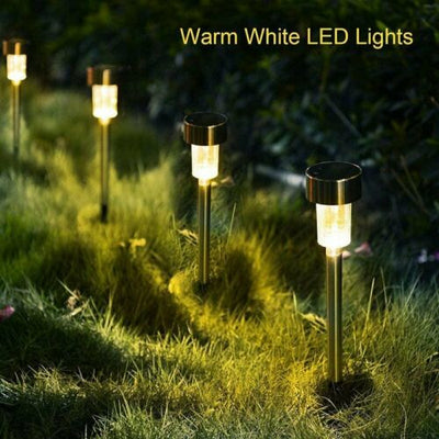 Stainless Steel Solar Lights Garden Outdoor LED Landscape Lamp Fr Path Lawn Yard