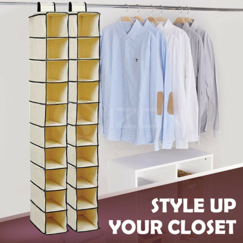 10 Tier Clothes Organiser Wardrobe Hanging Storage Closet Shoes Hanger Bag