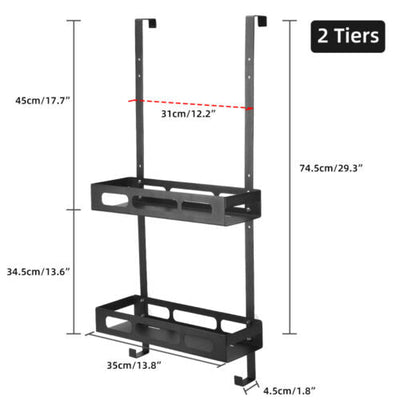 2 Tiers Bathroom Shower Caddy Hanging Shelf Bath Storage Holder Rack Organizer