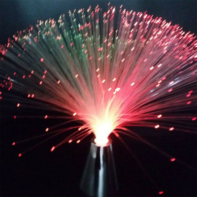 Colour Changing LED Fibre Optic Lamp Crystal Fountain Night Light Home Decor AU