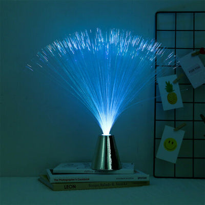 Colour Changing LED Fibre Optic Lamp Crystal Fountain Night Light Home Decor AU