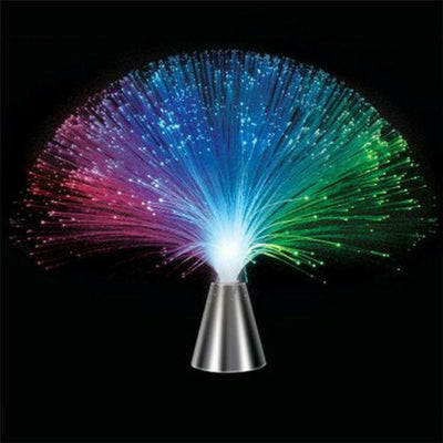 Colour Changing LED Fibre Optic Lamp Crystal Fountain Night Light Home Decor AU