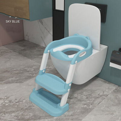 Potty Training Toilet with Soft Seat & Step Ladder – Adjustable Toddler Toilet Trainer