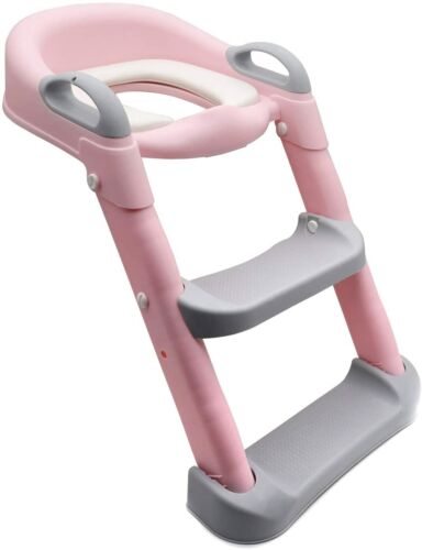 Potty Training Toilet with Soft Seat & Step Ladder – Adjustable Toddler Toilet Trainer