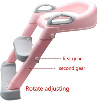 Potty Training Toilet with Soft Seat & Step Ladder – Adjustable Toddler Toilet Trainer