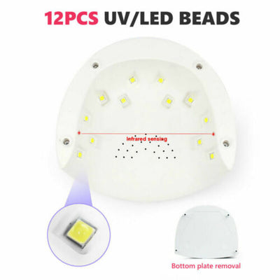 120W UV Nail Lamp LED Light Professional Polish Dryer Builder Gel Curing Device