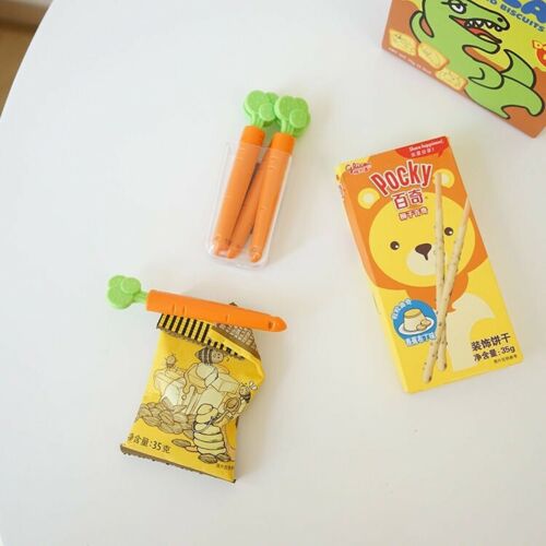 5PCS Food Sealing Clip Cartoon Orange Carrot Shape Moisture-Proof Closure Clamp for Food Fresh Keeping