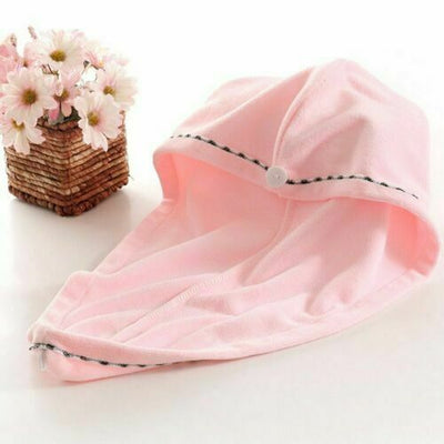 3PCS Rapid Fast Drying Hair Absorbent Towel Turban Wrap Soft Shower Bath Cap Hat