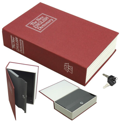 Book Safe Box Lock Vault with Key Lock Water Fire Proof Home Money Cash