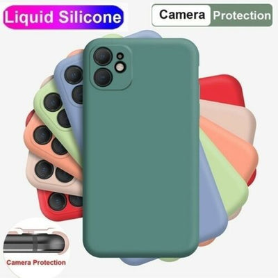 For iPhone 13 12 11 Pro Max X XS XR 8 7 Plus SE Silicone Case Camera Lens Cover