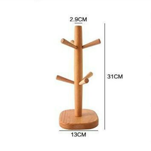 Tree Rack Wooden Mug Stand Coffee Tea Cup Holder