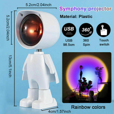 Sunset Projection LED Night Light Rainbow Rotation Romantic Lamp Home